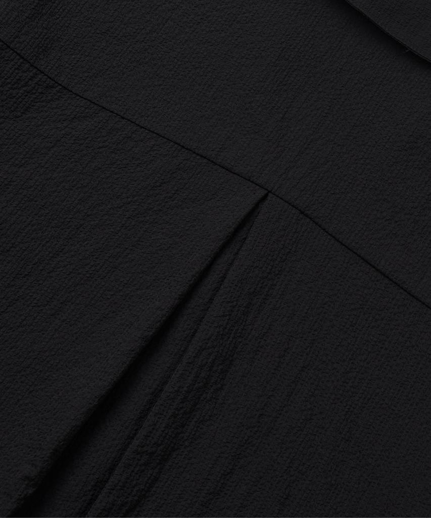 Masateu Gingham Check Open Collar Shirt _ Black