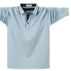 Extra Large Men's Long Sleeve Polo Shirt - Turn-Down Collar, Plus Size, Loose Fit, Business Style