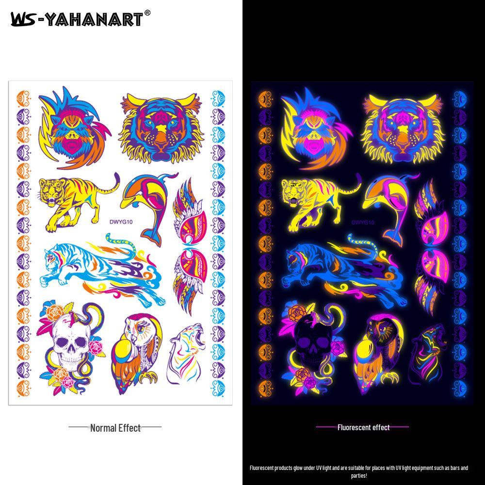 Creative Fluorescent Waterproof Full Arm and Face Tattoo Sticker