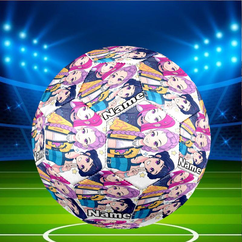 Custom Name Personalized KPop Hunters-A Print Size 5 Soccer Ball Training & Match Football, for Team, Kicking, Gift for Football Enthusiasts