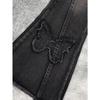 Women's Retro Butterfly Embroidered Low Waist Flared Jeans