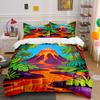 Volcano with Tropical Plants. Bedding Sets Duvet Cover Sets Duvet Covers Pillowcases(1 * Duvet Cover 2 * Pillowcases Without Duvet Insert)