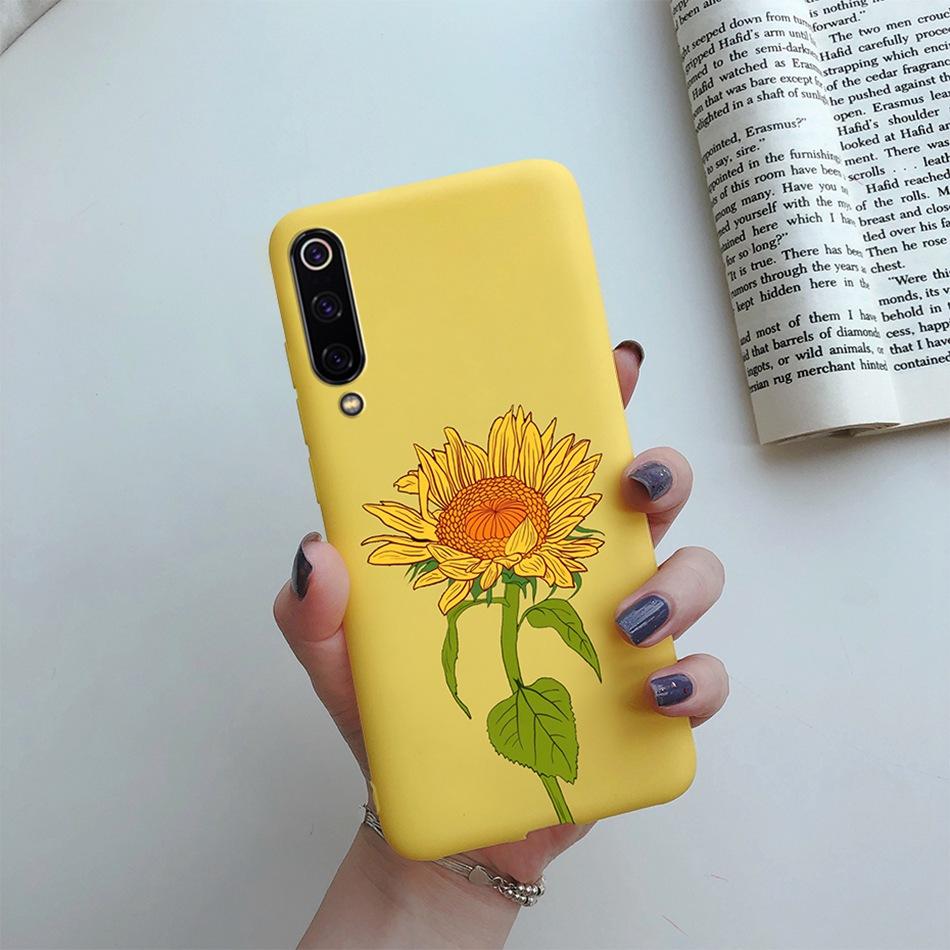 Case For Xiaomi Mi 8 9 Lite SE Fashion Silicone Love Heart Sunflower Phone Case Cute Cover Coque on Mi8 Mi9 9SE 8Lite 9Lite Case