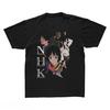Willkommen beim NHK T-Shirt Vintage Gewaschene Baumwolle Grafik-T-Shirt Unisex Übergroß Rundhals Kurzarm Anime Streetwear Top Merchandise Geschenk