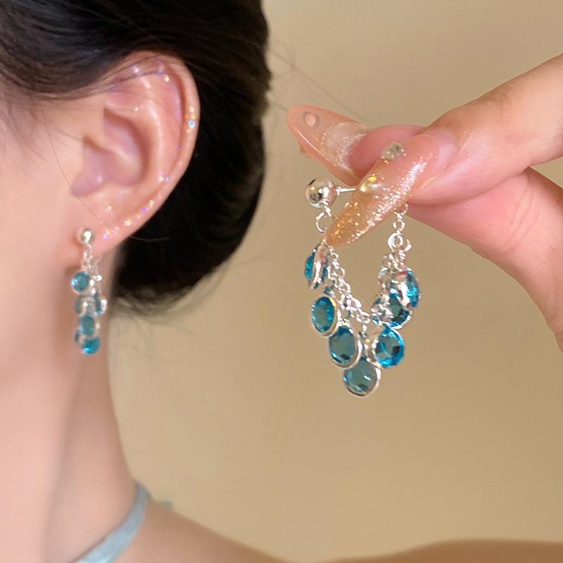 

Модные висячие серьги для женских украшений синий