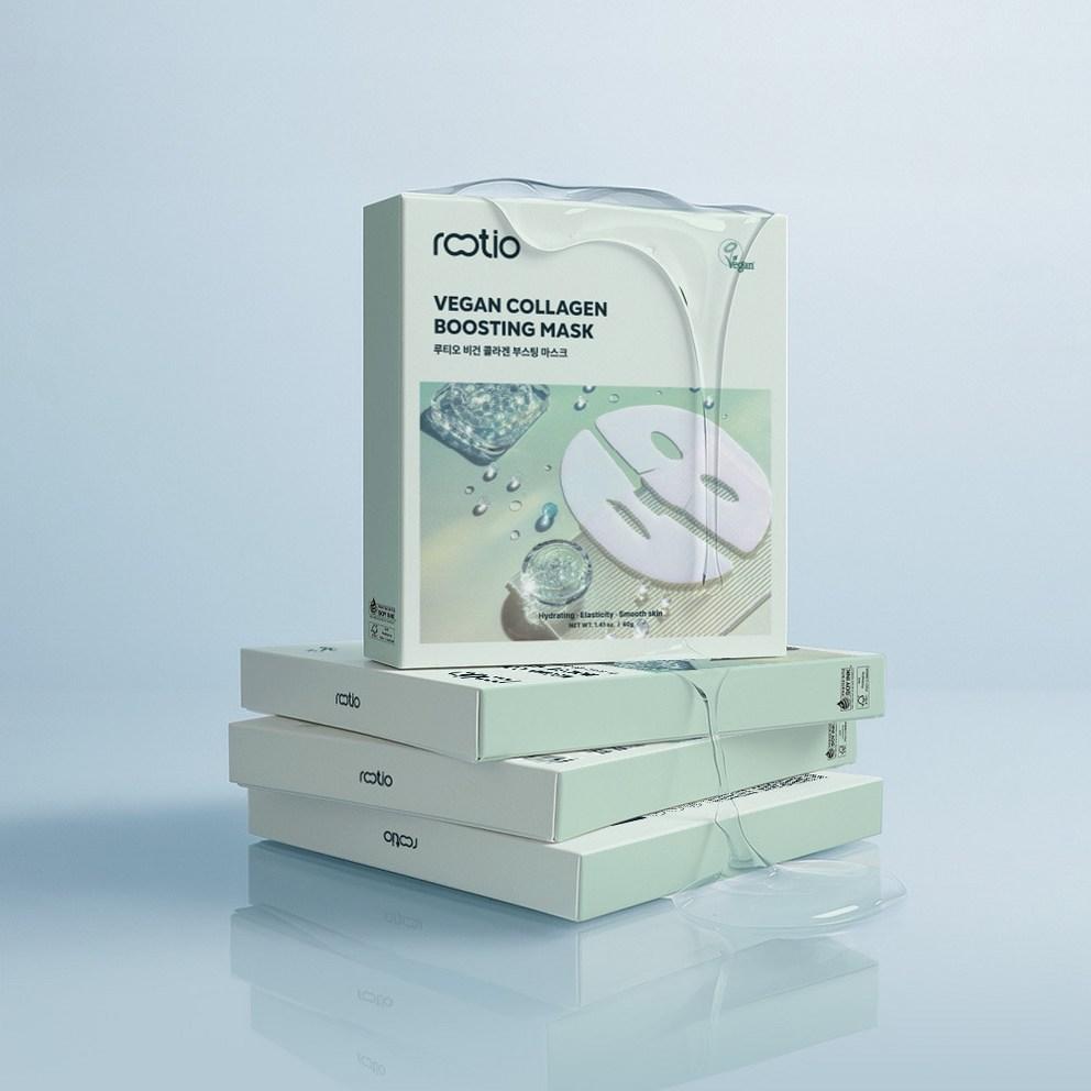 [Luthione] Vegan Collagen Boosting Mask 4pcs - Korean Facial Sheet Mask for Hydrating and Firming