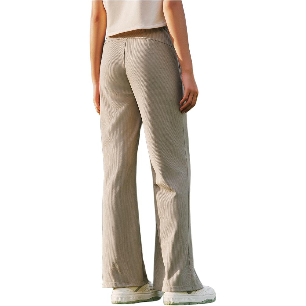 Anta Comfortable Versatile High-Waisted Solid Color Simple Straight Casual Pants Women Bottoms Green 162527308-2