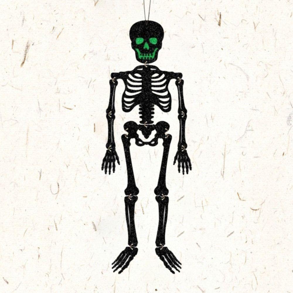 Felt Decoration Halloween Skeleton Figures Flashing Skull Ghost Pendants Haunted House Decor Spider Witch Bat Pendants