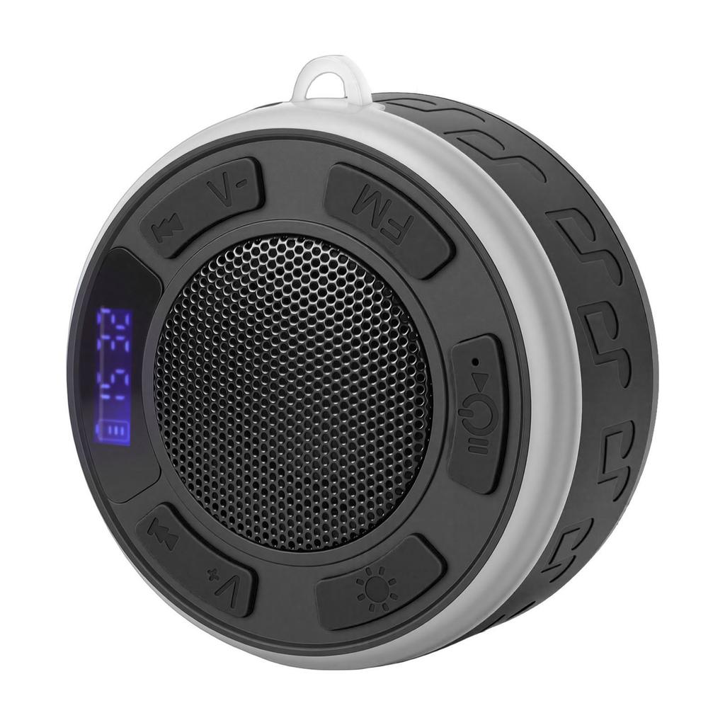 Bluetooth-Duschlautsprecher mit Saugnapf LED-Uhr RGB-Lichter Stereo-Sound Wasserdicht Tragbarer Lautsprecher für das Badezimmer