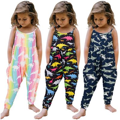 Kleinkind Mädchen Baby Kinder Overall Dinosaurier Strap Strampler Sommer Outfits