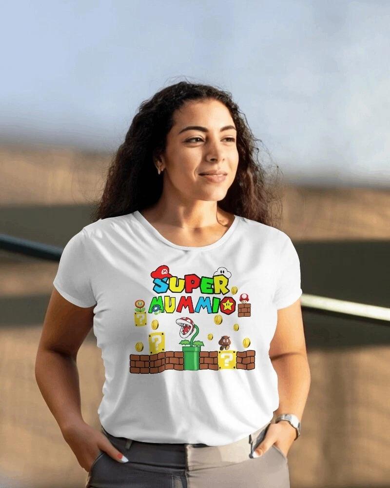 Super Mommio T-Shirt, Super Mummio Retro Gaming Shirt, Mothers Day Tee Top 3XL