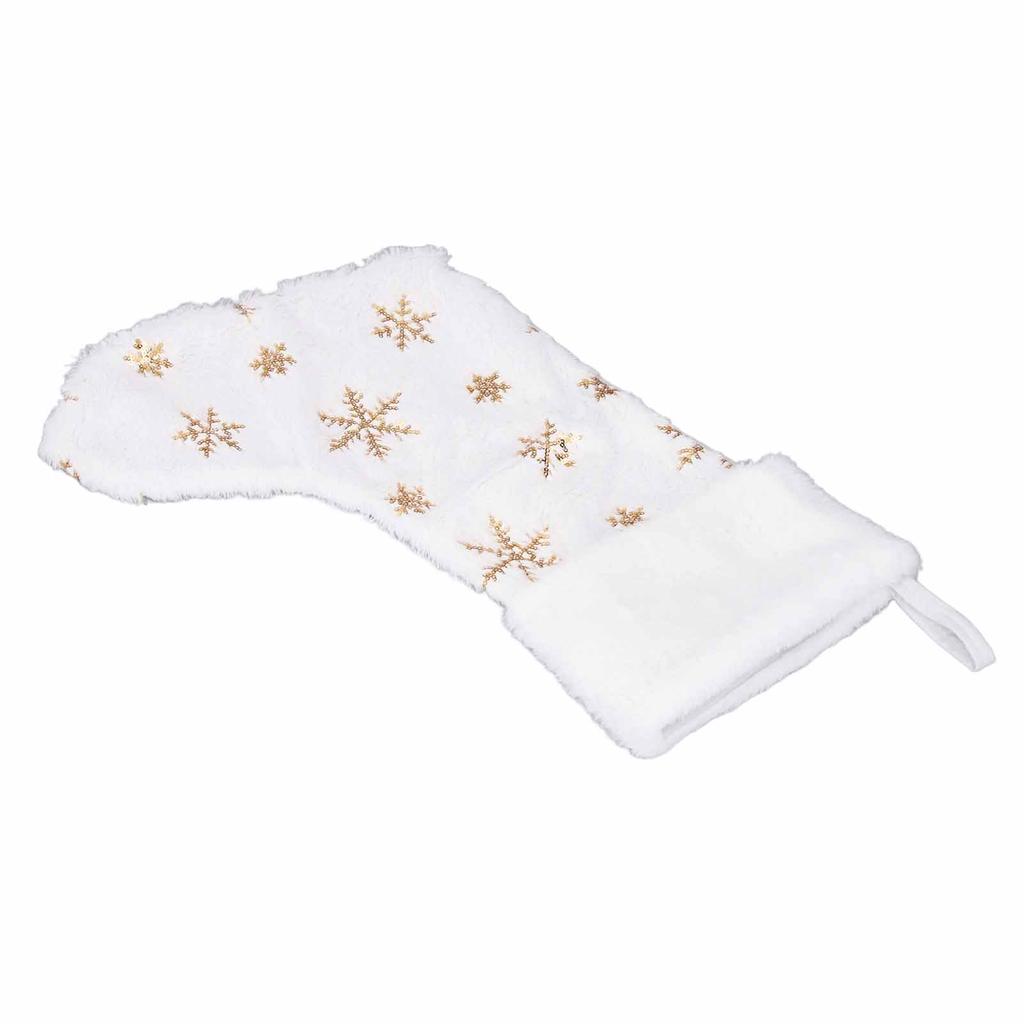 Large Xmas Stocking Embroidered Snowflake Sequin Socks Ornament Stocking Decoration for Family Holid