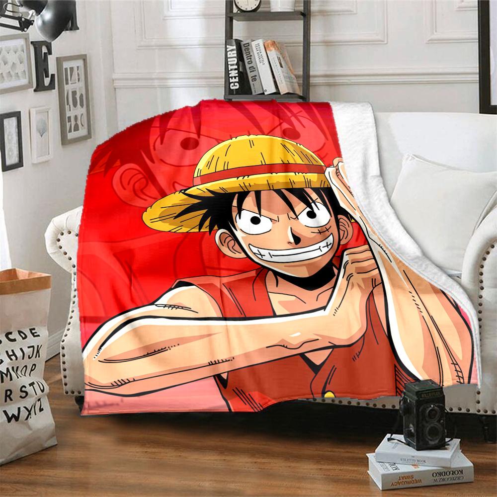 1PC Luffy D Patterned Flannel Blanket Suitable For All Seasons For Home Decor Warmth And Comfort Gifts Holiday Present