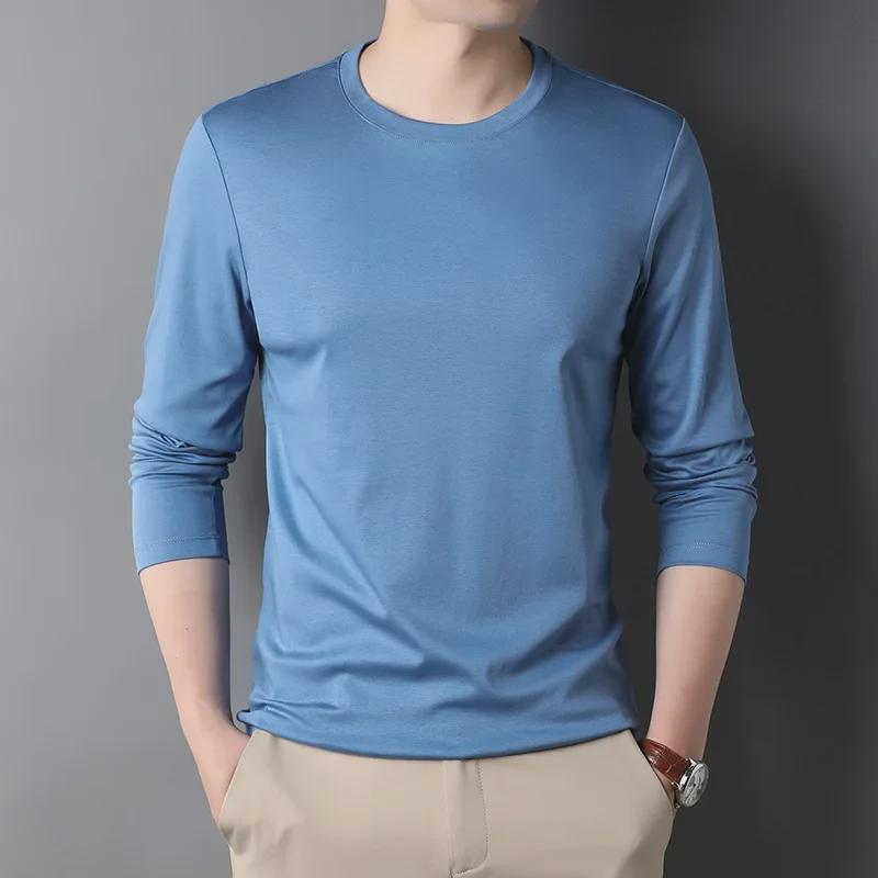 

2024 Мужская хлопковая повседневная футболка с длинными рукавами и круглым вырезом M