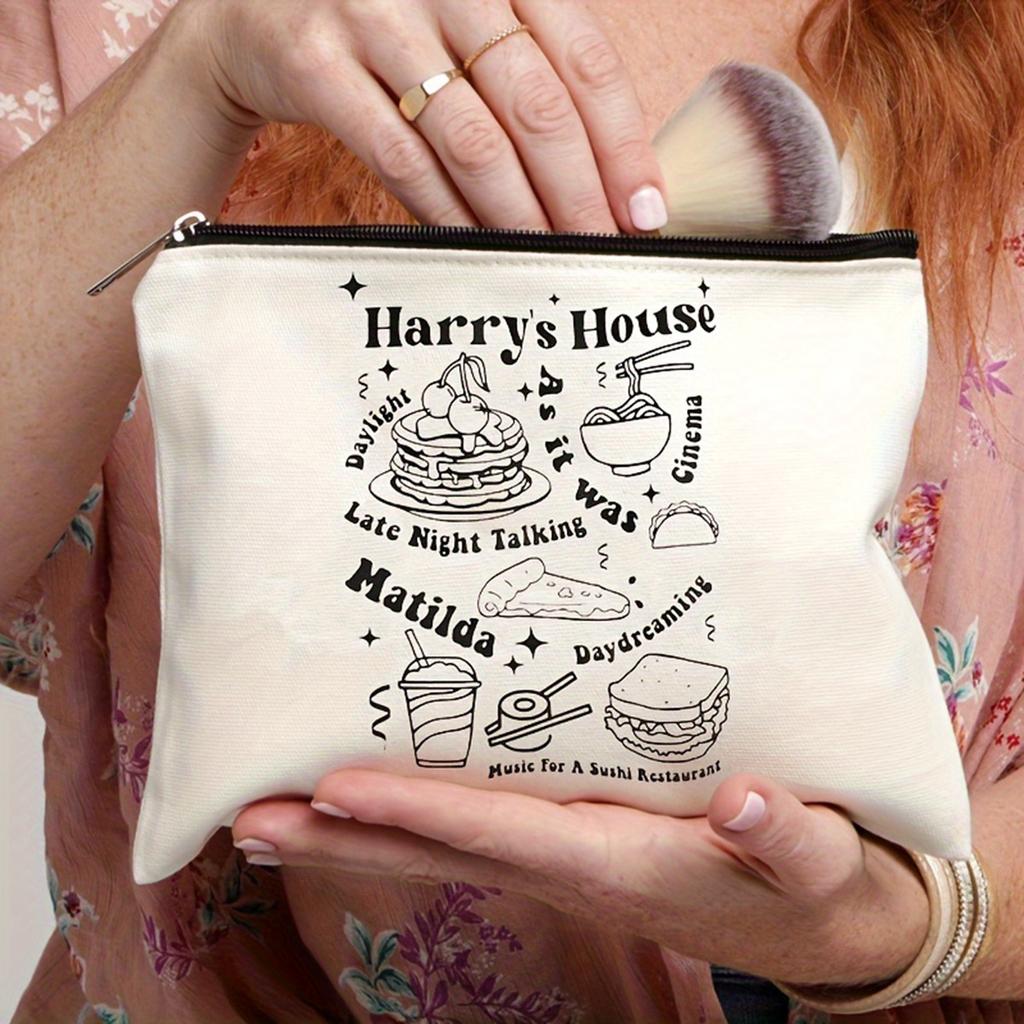 Simple Letter Funny Pattern Makeup Bag Women Handhold Bag Travel Cosmetic Storage Bag Toiletry Case Perfect Gifts For Women Girls
