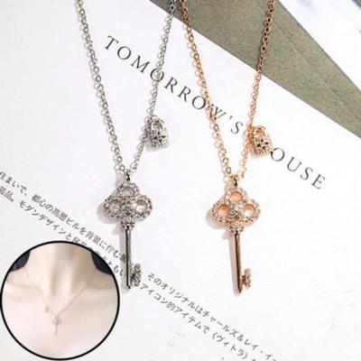 [Onoma] Onm Necklace, Friend's Girl's Gift, Fashion Key, 2-Piece Rose Gold Cubic (12092445)