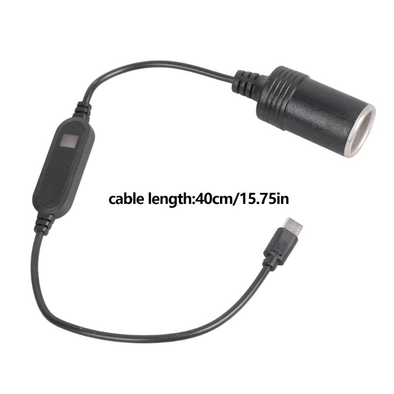Power Converter Plastic Construction Compact Type C To 12V Car Lighter Female Converter For Electronic Devices