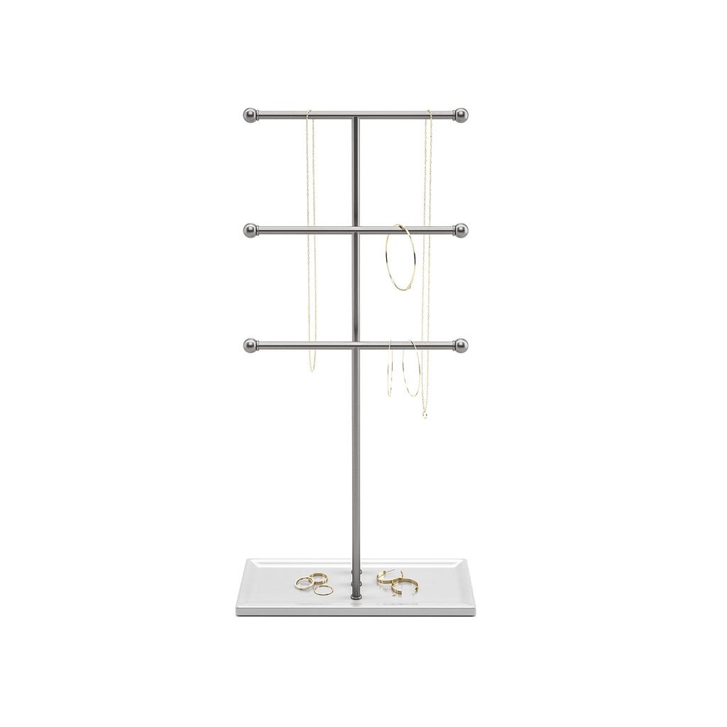 Official Umbra Trigem Jewelry Stand, White/Nickel