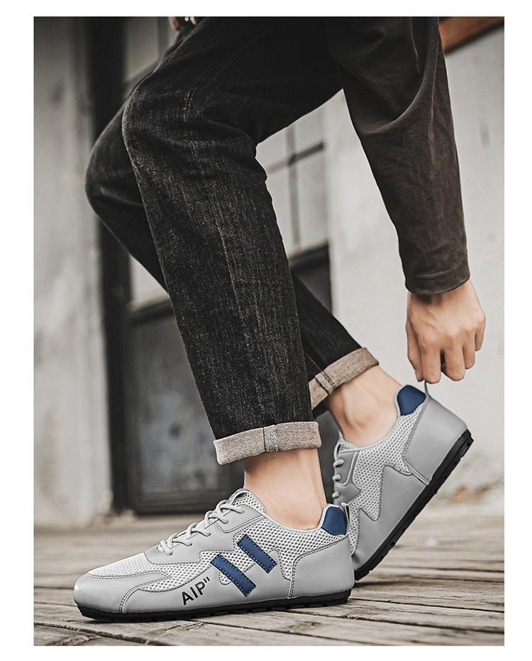 Herren Sommer Atmungsaktive Mesh Weiße Sneaker - Trendig, Vielseitig, Flache Freizeitschuhe