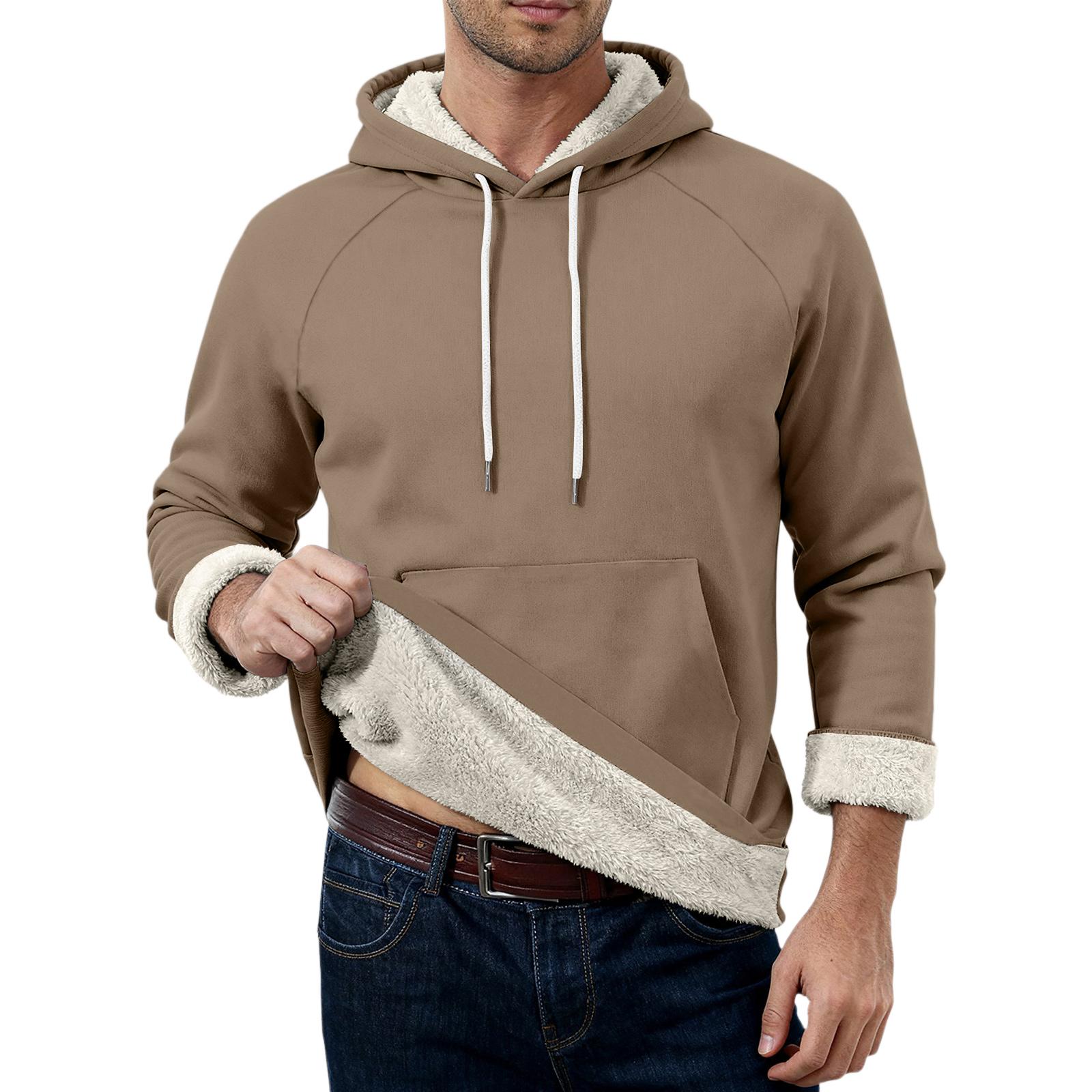 

Men s Casual Long-Sleeve Fleece Hoodie With Pockets XXXL