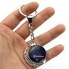 Stunning Zodiac Starry Night Keychain With Luminous Time Gem Moon Pendant