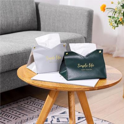 1PC Pu Leather Creative Home Living Room Light Luxury Draw Box Ins Wind Napkin Box Desktop Car Napkin Bag Tissue Tissue Box