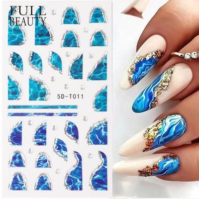 5D Nail Art DIY Maniküre Dekor Slider Relief gravierte geprägte Nagelaufkleber Nail Art Sticker Aufkleber