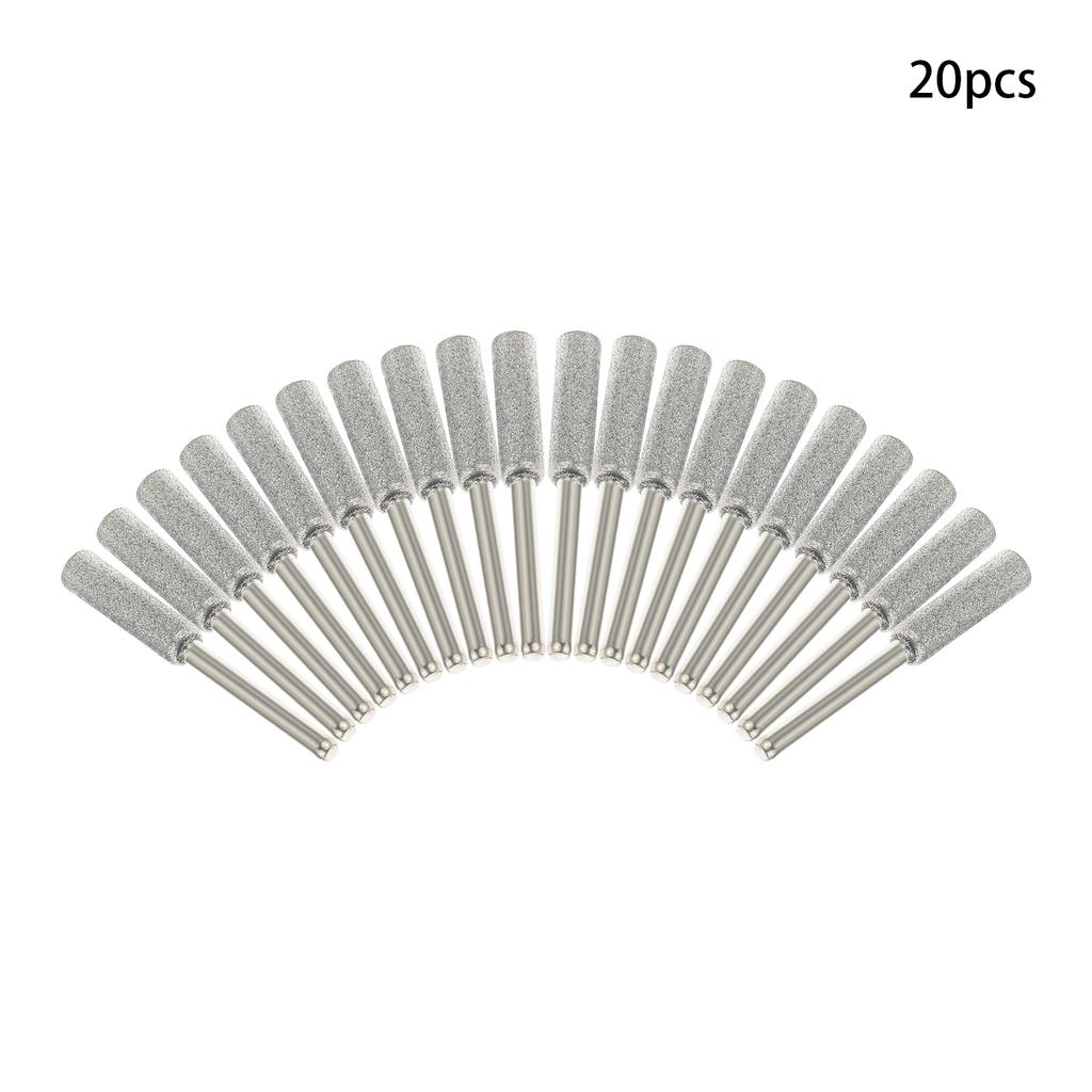 20Pcs Chainsaw Sharpening Grinding Stones Chainsaw Burr Grinding Head File for Sharpening Chainsaw Blade Polishing Grinding Tool