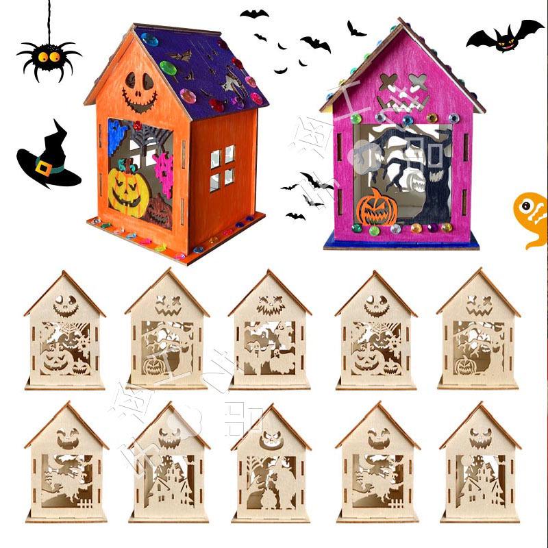 Wooden DIY Autumn Halloween Thanksgiving House Decoration Set