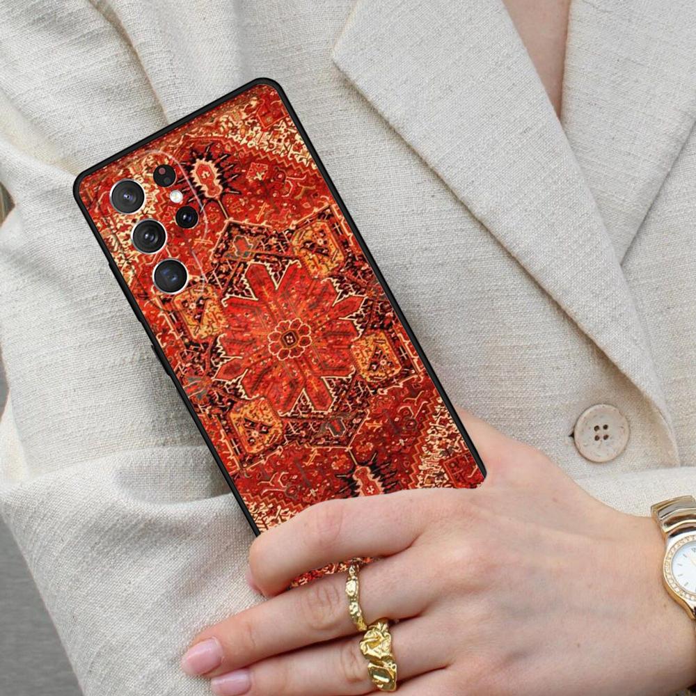 Persian Carpet Floral Pattern Cell Phone Case for Samsung Galaxy S26 Ultra S25 S24 S23 S22 S21 S20 Note10 Cover