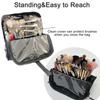 Stand-up Makeup Brushes Storage Bag with Adjustable Dividers Foldable Makeup Artist Storage Large Capacity Makeup Brushes Pouch