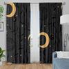 Starry Sky Moon Print Curtains Polyester Fabric Suitable Bedroom Living Room Kitchen Made Of Machine Washable Window Treatment
