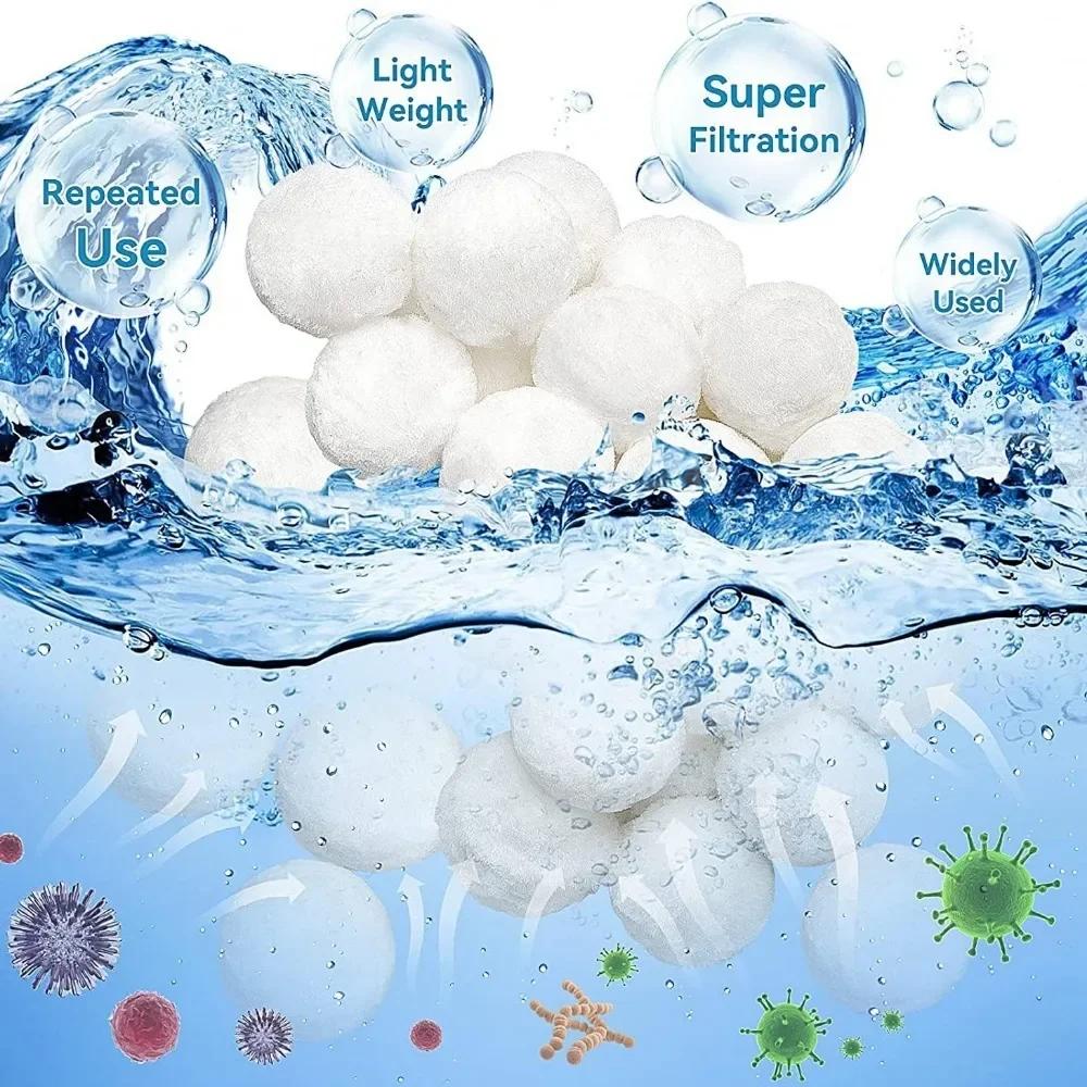 300/500/700g Palline Pulizia Filtri Piscina Purificazione Acqua Fibra Trattamento Acque Reflue Acquario Cotone Filtrante