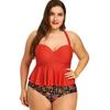 Fashion Woman Summer Sexy Plus Floral Peplum Size Swimsuit Tankini Swimwear For Elegance And Comfort