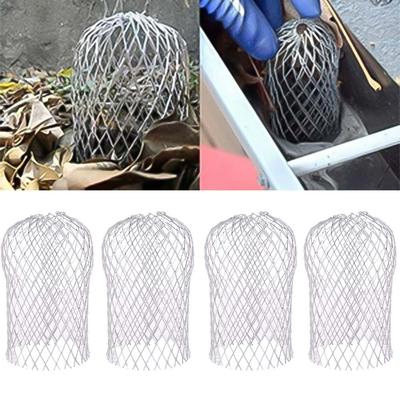 4pcs Mesh Anti-Blocking Filter Silver Floor Drain Filter Eaves Roof Drainage Pipe  Drain Pipe Cover