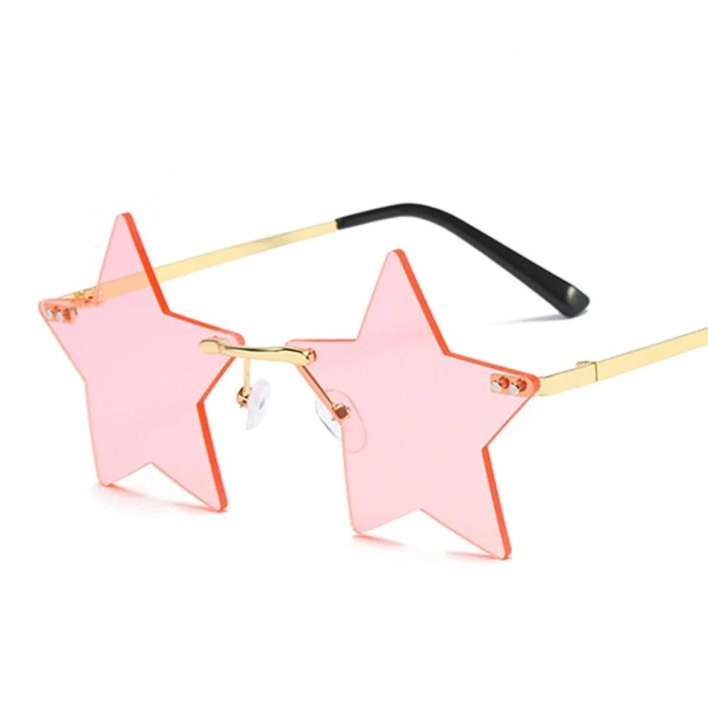 Star Shape Sun Glasses Funny Pentagram Eyewear Eyeglasses Christmas Decoration Party Glasses Rimless Sunglasses