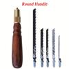 1 Set Mini Detachable Hand Saw Round/Hexagonal Wooden Handle High Carbon Steel Handheld Saw With 5 Saw Blades For Woodworking