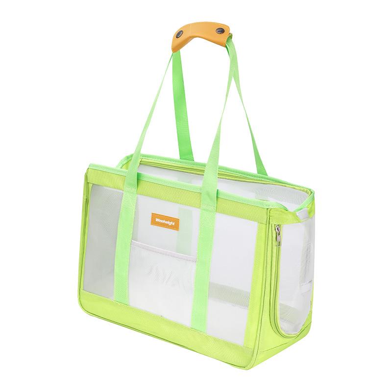 Przenośna torba-transporter dla kota i małego psa - Zimowa podróż, na ramię i do ręki, Duża pojemność z siatką.