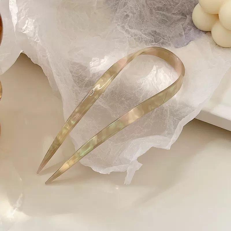 2023 Ny vintage U-formede hårnåler Utsøkt acetat hårklemme Mote gjør-det-selv-hårgrep Barrettes For kvinner Hårtilbehør Hodeplagg