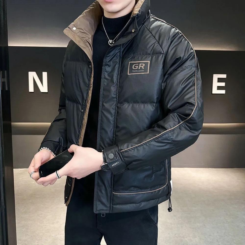Men's Stand-up Collar Down Jacket Winter Thickened Fashion Short Warm Jacket
