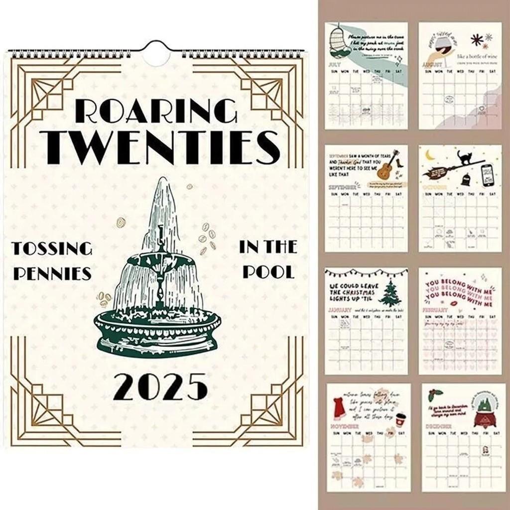 Swift Taylor Roaring Twenties Lyrics Wall Calendar Home Decoration Wall Hang