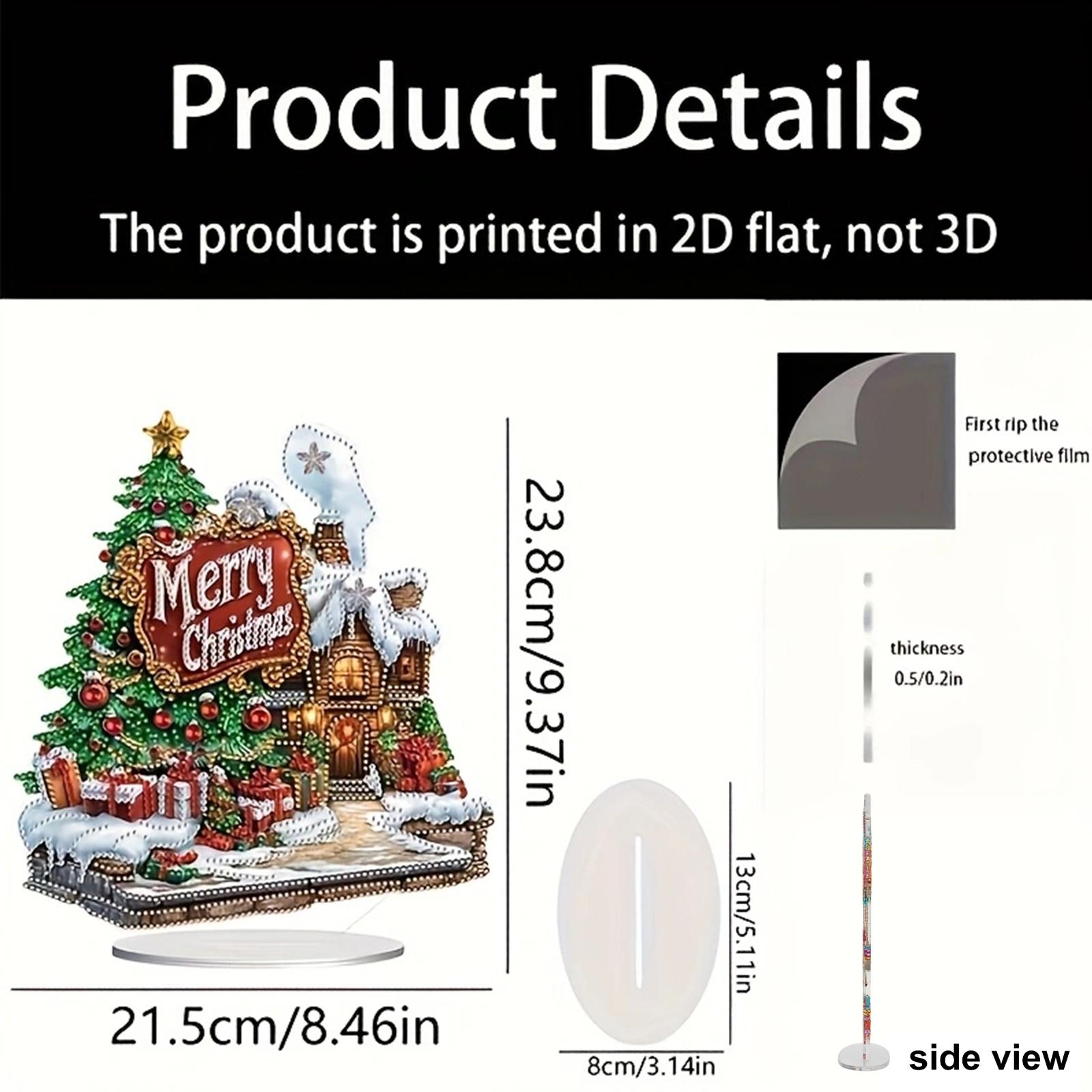 

2D Flat Print DIY Table Top Diamond Painting Ornament Kits Double-Sided Printed Single-Side Drill for Home Office Desktop Decor