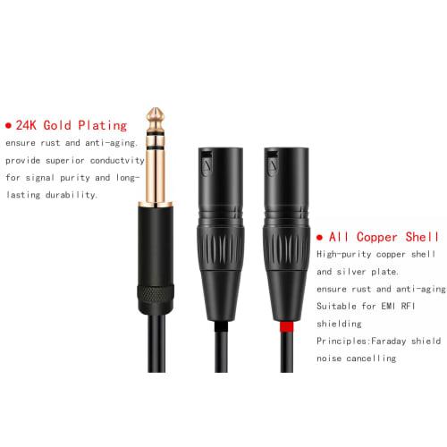 Luxferre TRS To XLR Converter, 6.35mm TRS To XLR Male X2 TRS To 2 XLR TRS Phone Cable, 1.5m Dual XLR Male To XLR Cable, XLR To 6.3mm Converter, Compat