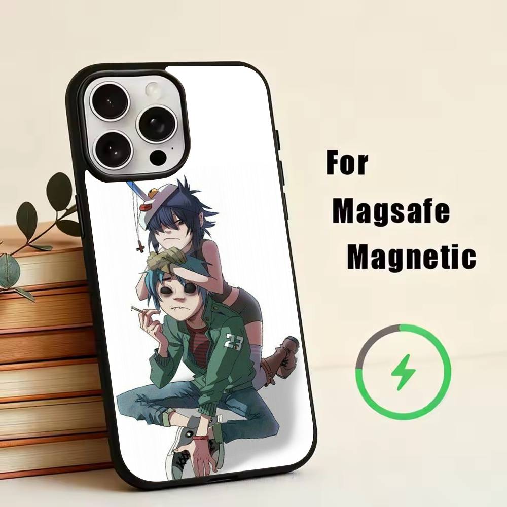 C-Gorillaz Anime  Phone Case For iPhone17,16,15,14,13,12,11 Plus,Pro Magnetic with Magsafe Wireless Charging iPhone13PRO