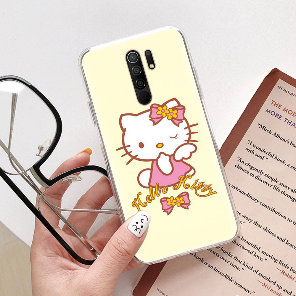 KT62 Cute Hello Kitty Case for Samsung A04 A14 A23 A34 A54 M23 M33 M52 M53 Realme 10 9 C30S C35 C55 VIVO Y02S Y21 Y33S Y51 X80 Pro Clear Cover