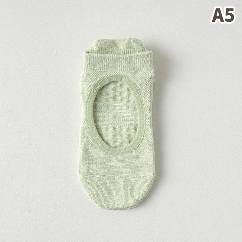 1Pair Women Pilates Socks Backless Anti-Slip Breathable Yoga Socks Ankle Ladies Ballet Dance Sports Socks For Fitness Gym