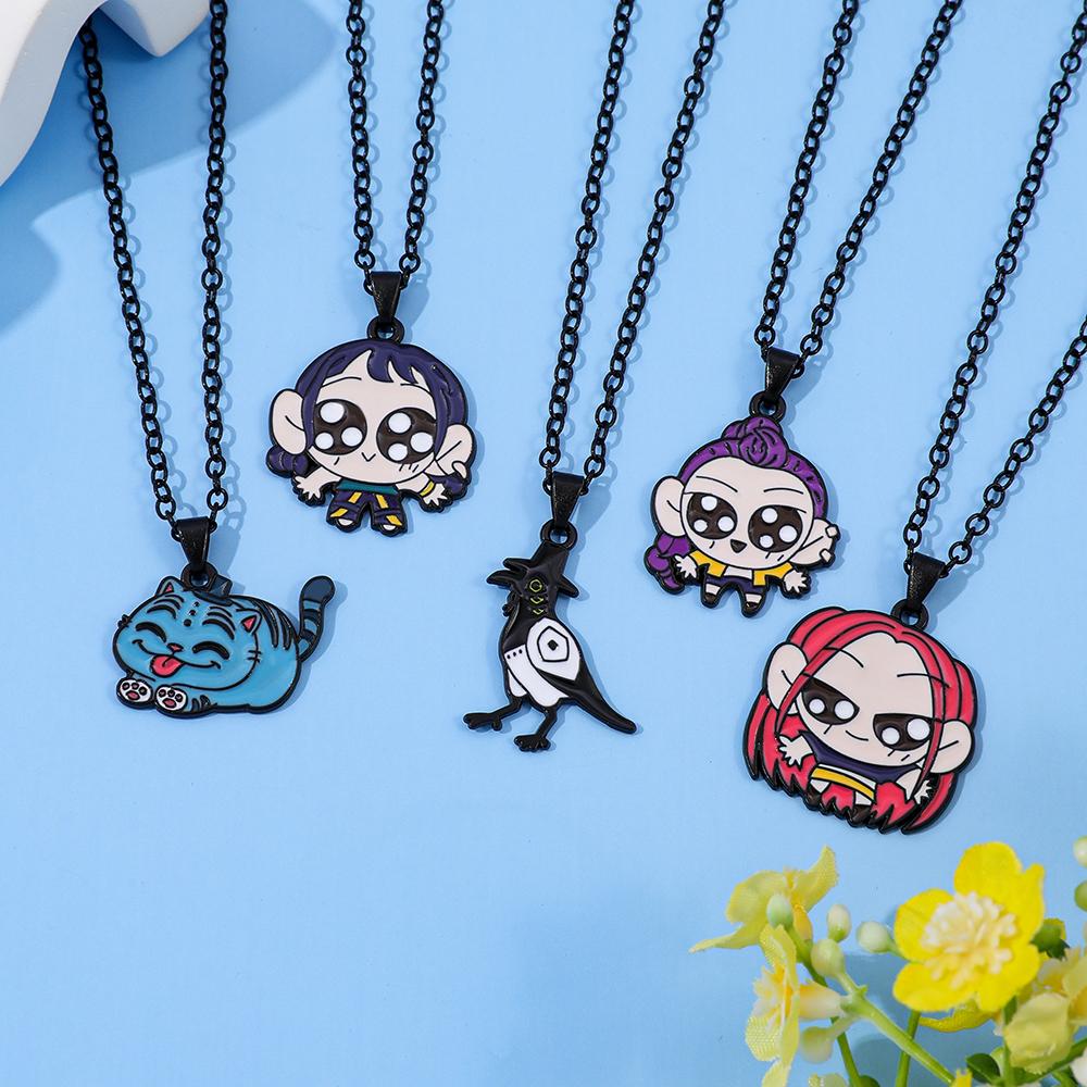 Demon Hunters Cartoon Character Pendant Necklace Jewelry Gift for Fans