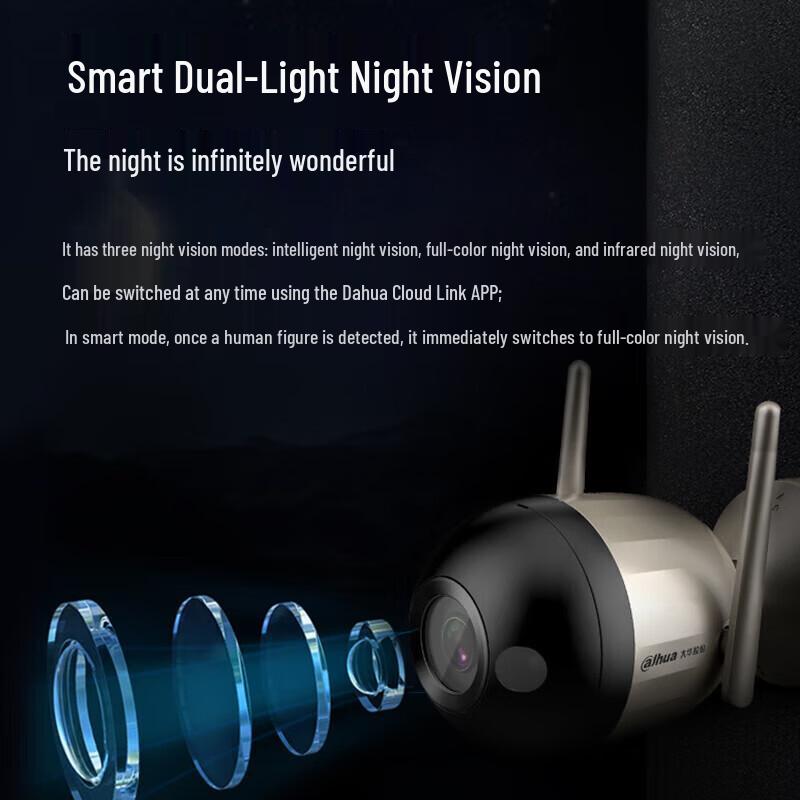 Dahua 4MP 2.5K WiFi Dual-Light Bullet Security Camera CN Plug (adapter Included)