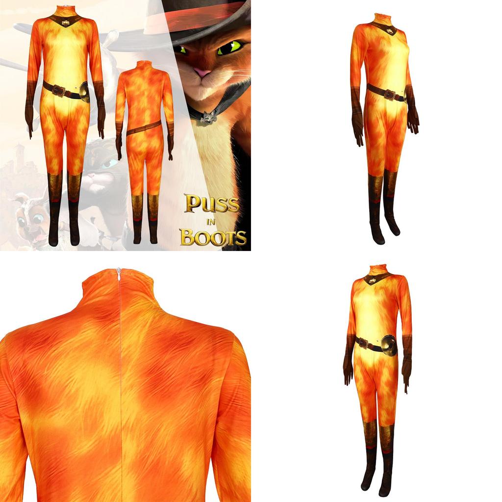 Kostým Kocour v botách pro Halloween cosplay na halloweenskou párty s polyesterovou látkou pro teenagery a dospělé