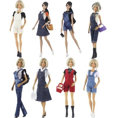 Suspender Jeans Doll Clothes 1:6 Scale Outfit for 11.5 Inch 30cm Doll Many Style for Choice Gifts for Girls Doll Accessories